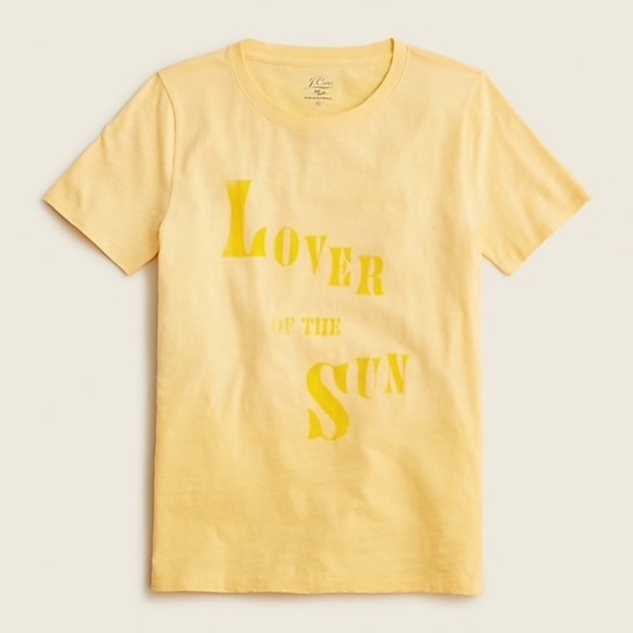 J. Crew Tops - J Crew Lover of the Sun T-shirt Vintage Cotton Yellow Marigold Blossom